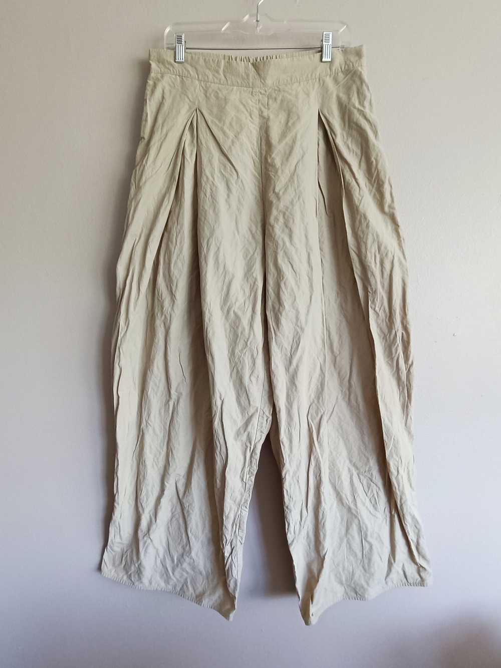 IGOR Dobranic Crinkled Wide Leg Pleated Lagenlook Pants Size M (US 10-12)